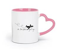 DEBINGY Tazas de cerámica para el hogar y la oficina. Citas Oh Kids Where You Will Go Hunting (11 oz/320 ml). Ideales para el hogar, la oficina, los cafés y las ideas de regalo. Rosa.