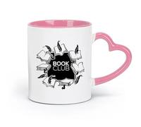 DEBINGY Tazas de cerámica para el hogar y la oficina Guía de ediciones vintage del club de lectura (11 oz/320 ml) para café, sopa, té, leche, café con leche, chocolate caliente, damas, hombres Rosa