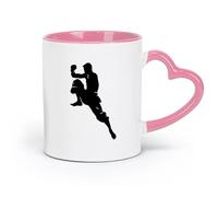 DEBINGY Tazas de cerámica para el hogar y la oficina, silueta de muay thai, patada de cuerpo completo (11 oz/320 ml), aptas para lavavajillas y microondas, para la oficina y el hogar, color rosa