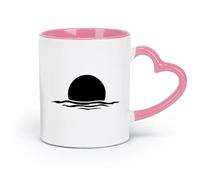 DEBINGY Tazas de cerámica para el hogar y la oficina Sol Atardecer Boho Sol Medio día Amanecer （11 oz/320 ml） Capuchino, Latte Macchiato, Té, Espresso Rosa