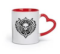 DEBINGY Tazas de cerámica para el hogar y la oficina, un ícono de estilo glifo del símbolo de maldición （11 oz/320 ml） Café, té, café con leche, leche, cacao, jugo y otras bebidas calientes Rojo
