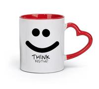 DEBINGY Tazas de cerámica para té y café con frases inspiradoras sobre pensamiento positivo y cultura empresarial (320 ml) para el hogar y la oficina, color rojo