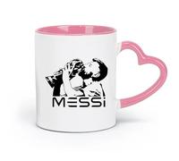 DEBINGY Tazas de cerámica para té y café, diseño de estrella de fútbol de la Copa del Mundo, para niños (320 ml), elegantes y duraderas, aptas para microondas y lavavajillas, color rosa