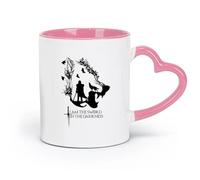 DEBINGY Tazas de cerámica personalizadas con frases de películas, series de televisión, cabeza de lobo, árbol, pájaro, comer (320 ml) para té, café, leche, capuchino, rosa