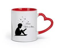DEBINGY Tazas de cerámica personalizadas con frases infantiles «Érase una vez un niño que leía las estrellas» (320 ml) para el hogar y la oficina.