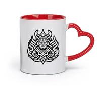 DEBINGY Tazas de cerámica personalizadas, un ícono de estilo glifo del símbolo de la mitología hindú (11 oz/320 ml) Taza de café de cerámica para capuchino, té, leche, rojo