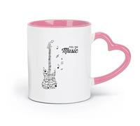 DEBINGY Tazas de porcelana de cerámica con frases musicales, guitarras y educación escolar (320 ml) para café, sopa, té, leche, café con leche y chocolate caliente. Para damas y caballeros.