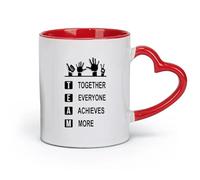 DEBINGY Tazas grandes de cerámica para té, café y chocolate caliente, cultura empresarial, trabajo en equipo (320 ml), aptas para lavavajillas y microondas, para la oficina y el hogar, color rojo