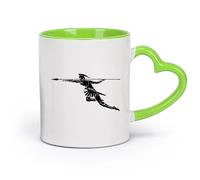 DEBINGY Tazas Grandes para Bebidas Calientes Guerreros y lanceros espartanos （11oz/320ml） Regalo divertido para amantes del café, mejores amigos del trabajo, compañeros de trabajo y amigos Verde