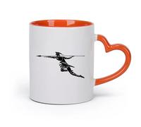 DEBINGY Tazas Grandes para Bebidas Calientes Guerreros y lanceros espartanos （11oz/320ml） Regalo divertido para amantes del café, mejores amigos del trabajo, compañeros de trabajo y amigos Naranja
