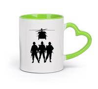 DEBINGY Tazas Grandes para Té, Café y Chocolate Caliente Hogar de soldados （11oz/320ml） para una bebida matutina, bodas, cumpleaños, regalos para mujeres, Día del Padre, madres, niñas y niños Verde