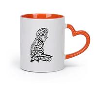 DEBINGY Tazas Grandes para Té, Café y Chocolate Caliente Tatuaje árabe （11oz/320ml）para una bebida matutina, bodas, cumpleaños, regalos para mujeres, Día del Padre, madres, niñas y niños Naranja