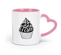 DEBINGY Tazas y vasos de cerámica geniales Lo que necesitamos es un pastel, dulces, cafetería, restaurante de comida rápida (11 oz/320 ml) para la oficina, el hogar Rosa