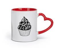 DEBINGY Tazas y vasos de cerámica geniales Lo que necesitamos es un pastel, dulces, cafetería, restaurante de comida rápida (11 oz / 320 ml) para la oficina, el hogar Rojo