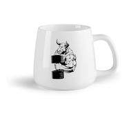 DEBINGY Tazza Citazione motivazionale per l'allenamento in palestra con il logo del toro arrabbiato e il manubrio dell'animale da fattoria del toro （14oz/400ml） per casa e ufficio