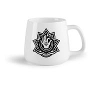 DEBINGY Tazza da caffè con manico - Ceramica classica simbolo yoga （14oz/400ml） Il regalo ideale per la colazione, matrimoni, compleanni, regali per donne, festa del papà, mamma, ragazze, ragazzi