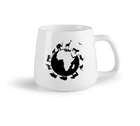 DEBINGY Tazza da caffè con manico - Ceramica classica Terra Animale （14oz/400ml） Il regalo ideale per la colazione, matrimoni, compleanni, regali per donne, festa del papà, mamma, ragazze, ragazzi