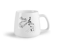 DEBINGY Tazza da tè latte in porcellana composizioni musicali astratte （14oz/400ml） Il regalo ideale per la colazione, matrimoni, compleanni, regali per donne, festa del papà, mamma, ragazze, ragazzi