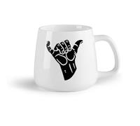 DEBINGY Tazza da tè latte in porcellana mano con un gesto della mano （14oz/400ml） Il regalo ideale per la colazione, matrimoni, compleanni, regali per donne, festa del papà, mamma, ragazze, ragazzi