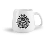 DEBINGY Tazza da tè latte in porcellana simbolo della piuma di pavone （14oz/400ml） Il regalo ideale per la colazione, matrimoni, compleanni, regali per donne, festa del papà, mamma, ragazze, ragazzi