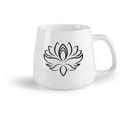 DEBINGY Tazze da caffè in ceramica bianca Centro Yoga Lotus Induismo （14oz/400ml） Il regalo ideale per la colazione, matrimoni, compleanni, regali per donne, festa del papà, mamma, ragazze, ragazzi