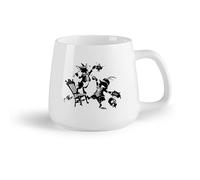 DEBINGY Tazze da caffè in gres con manico Coniglio dei cartoni animati （14oz/400ml） Il regalo ideale per la colazione, matrimoni, compleanni, regali per donne, festa del papà, mamma, ragazze, ragazzi