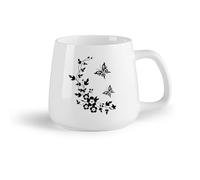 DEBINGY Tazze grandi da tè, caffè e cioccolata calda Fiore di farfalla （14oz/400ml） Il regalo ideale per la colazione, matrimoni, compleanni, regali per donne, festa del papà, mamma, ragazze, ragazzi