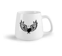 DEBINGY Tazze grandi per bevande calde Cuore d'amore con ali d'angelo （14oz/400ml） Il regalo ideale per la colazione, matrimoni, compleanni, regali per donne, festa del papà, mamma, ragazze, ragazzi