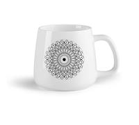 DEBINGY Tazze grandi per bevande calde un mandala in stile floreale （14oz/400ml） Il regalo ideale per la colazione, matrimoni, compleanni, regali per donne, festa del papà, mamma, ragazze, ragazzi