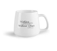 DEBINGY Tazze in porcellana Citazioni di Theodore Roosevelt: Niente di ciò che vale la pena avere può essere ottenuto senza sforzo. Citazioni motivazionali. （14oz/400ml） per uomo e donna