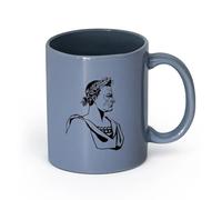 DEBINGY Vajilla de para Hogar Características del Imperio Romano （11oz/320ml） bebida matutina, bodas, cumpleaños, regalos para mujeres, Día del Padre, madres, niñas y niños Gris azulado