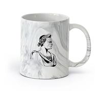 DEBINGY Vajilla de para Hogar Características del Imperio Romano （11oz/320ml） una bebida matutina, bodas, cumpleaños, regalos para mujeres, Día del Padre, madres, niñas y niños Negro mármol