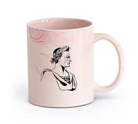 DEBINGY Vajilla de para Hogar Características del Imperio Romano （11oz/320ml） una bebida matutina, bodas, cumpleaños, regalos para mujeres, Día del Padre, madres, niñas y niños Rosa mármol