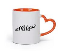 DEBINGY Vajilla de para Hogar Fútbol Evolución Humana Fútbol Deporte Niño （11oz/320ml） Regalo divertido para amantes del café, mejores amigos del trabajo, compañeros de trabajo y amigos Naranja