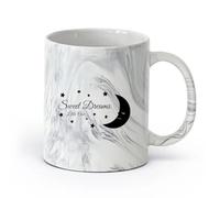 DEBINGY Vajilla de para Hogar Habitación de bebé Dulces sueños （11oz/320ml） una bebida matutina, bodas, cumpleaños, regalos para mujeres, Día del Padre, madres, niñas y niños Negro mármol