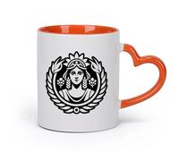 DEBINGY Vajilla de para Hogar símbolo de la diosa de la cosecha （11oz/320ml）para una bebida matutina, bodas, cumpleaños, regalos para mujeres, Día del Padre, madres, niñas y niños Naranja