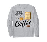 Debits Credits & Coffee Cup Funny Accountant It's Tax Season Manga Larga
