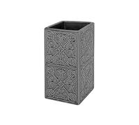 Deblanch Alcazaba Vaso portacepillos, Cerámica, Gris, 7.5 X 7.5 X 13.5 Cm