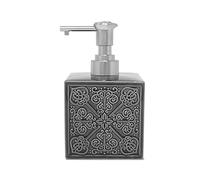 Deblanch | Dispensador dosificador jabón de Manos | Serie Alcazaba | 360ml | Cerámica Gris | para baño, Cocina, Ducha | 9.5 x 9.5 x 15.5 cm