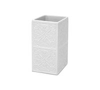 Deblanch | Vaso Cepillo Dientes baño | Serie Alcazaba | Blanco | Cerámica | para baño o Cocina | 7.5 x 7.5 x 13.5 cm