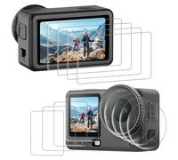 DEBMALE Action 6 - Protector de pantalla de cristal templado 9H para DJI Osmo Action 6 (12 unidades, parte trasera + lente + parte delantera), 0,4 mm de grosor, resistente a los arañazos, sin burbujas