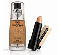 Deborah 24 horas Perfect Base de maquillaje 05 ámbar 30 ml + corrector en barra 04 - Sujeción y comodidad todo el día SPF 10