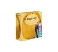 Deborah Milano Beauty Moonbag - Juego de almacenamiento mostaza | Idea de regalo de maquillaje, incluye máscara instantánea extra negra, lápiz negro 24 horas, removedor de dos fases Dermolab
