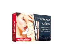 Deborah Milano - Set de regalo para mujer, incluye máscara de pestañas 24 horas Instant Maxi Volumen con ceramidas, lápiz de ojos 3 en 1 Gel Eyeliner Kajal, pulsera con Boule de esmalte rojo