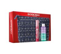 Deborah Pochette Blu Foderata Mascara Like A Pro Acido Ialuronico + Matita Occhi 24 Ore + Mini Struccante Bifasico Dermolab