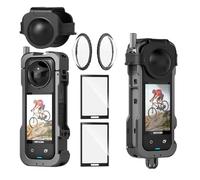 debous Insta 360 X4 - Funda de Aluminio con Marco de Metal, Protectores de Lente con Tapa de Lente de Silicona, Protector de Pantalla para cámara Insta360 X4 X 4, Kit de Accesorios de Montaje
