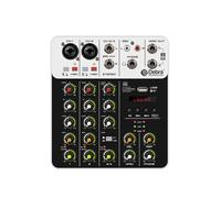 Debra V4 Interfaz de Audio Consola Mezcladora USB GrabacióN PC 48 V Phantom Power Delay 4 Canales Mezclador de Audio USB Enchufe de la UE
