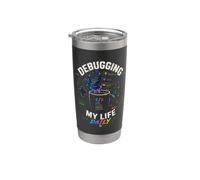 Debugging My Life Daily Gamer Coffee Design Vaso térmico de acero inoxidable de doble pared