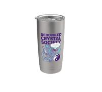 Debunked Crystal Society Escéptico Bienestar Humor Ciencia Vaso térmico de acero inoxidable de doble pared