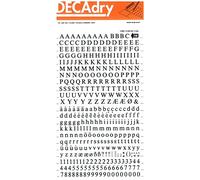 DECADRY Lot de 3 Feuilles de Lettres et chiffres Transfert 6mm Noir